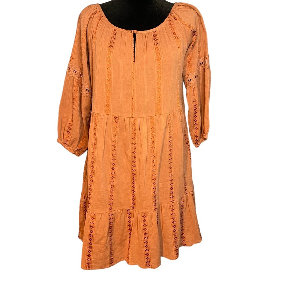 FATE Women's Light Brown Crewneck Loose Fit Tunic Dress Size Medium